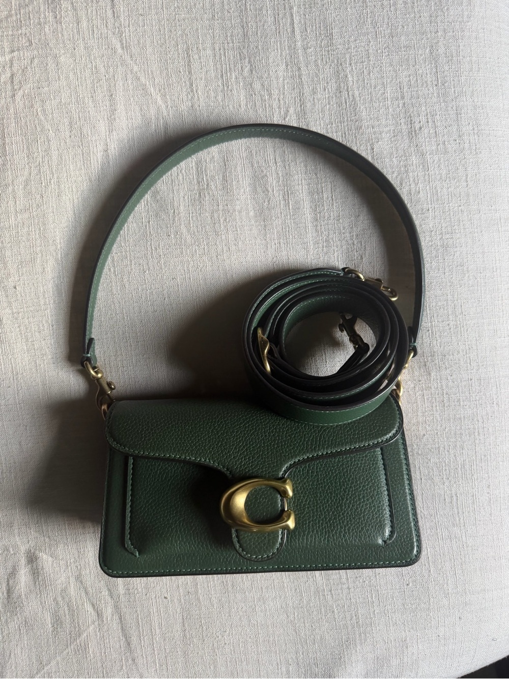 Coach Tabby 20 Forest Green with gold hardware